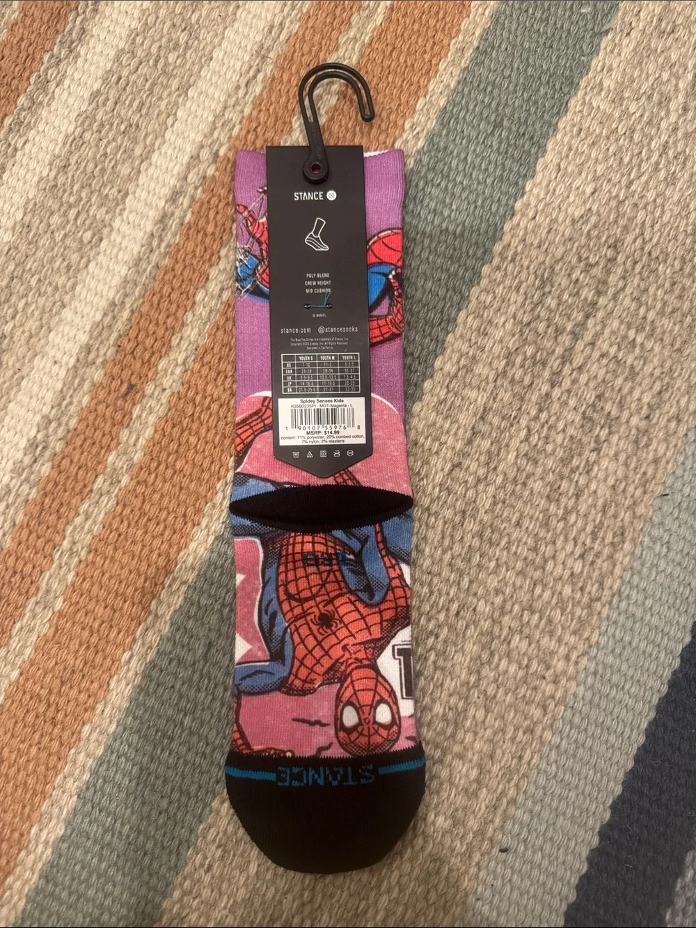 Stance Marvel Spider-Man Purple Red Blue Casual Socks Kids - Picture 2 of 7